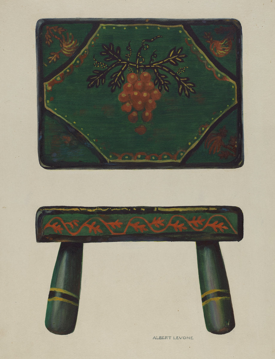 Footstool by Albert Levone (American, active c. 1935), 16X12"(A3)Poster Print