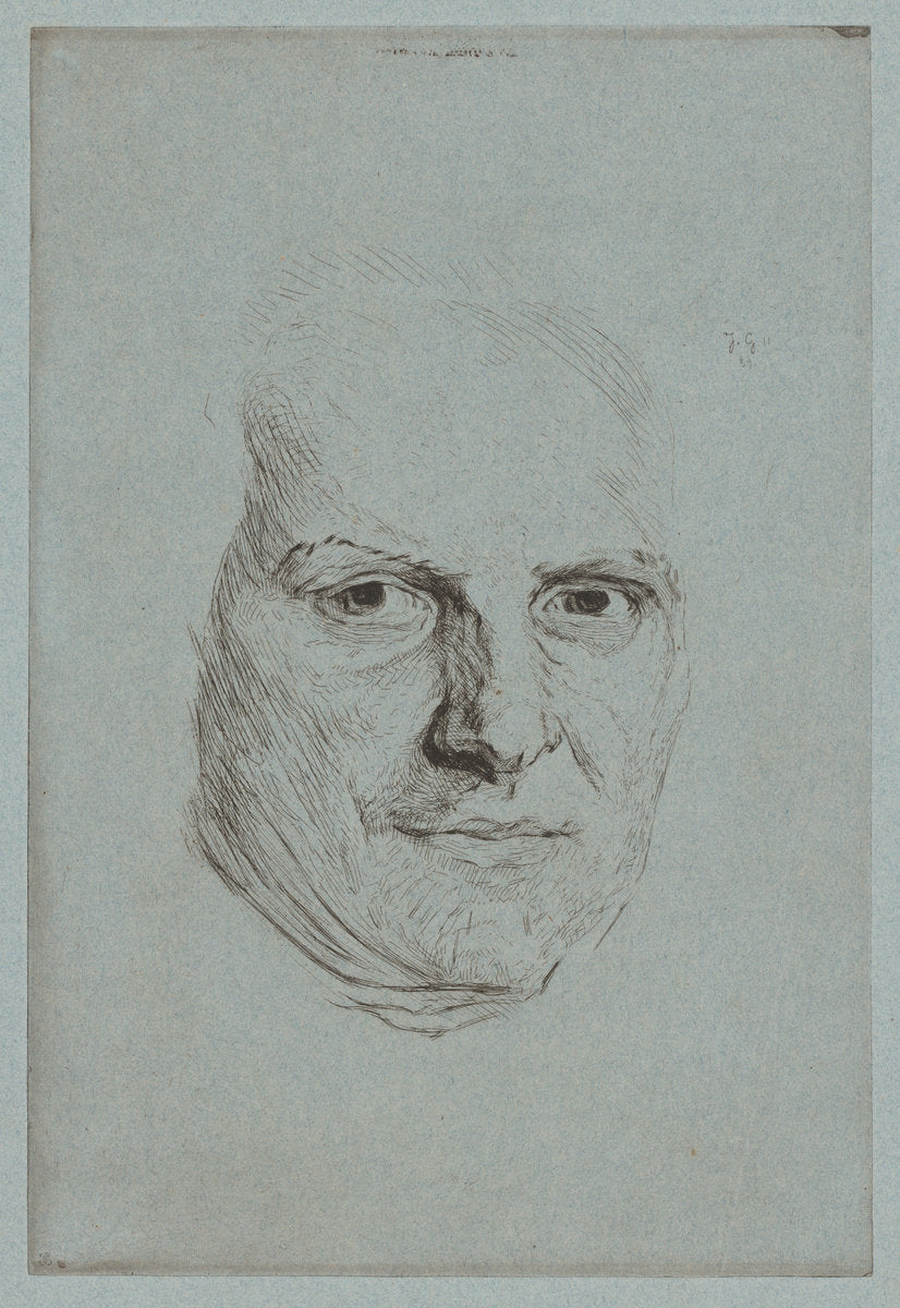 Mask of the Abbé Raynal by Jules de Goncourt, after Maurice-Quentin de La Tour (French, 1830 - 1870), 16X12"(A3)Poster Print