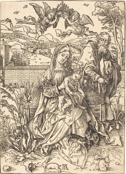 The Holy Family with the Three Hares by Albrecht Dürer (German, 1471 - 1528), 16X12"(A3)Poster Print