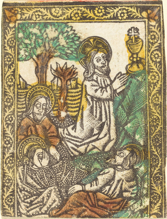 1460/1480 by Workshop of Master of the Borders with the Four Fathers of the Church (Christ on the Mount of Olives), 16X12"(A3)Poster Print