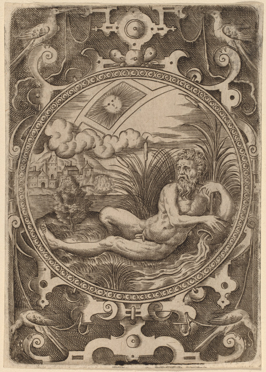 Cebren (The River God) by Abraham de Bruyn (Flemish, 1540 - 1587), 16X12"(A3)Poster Print