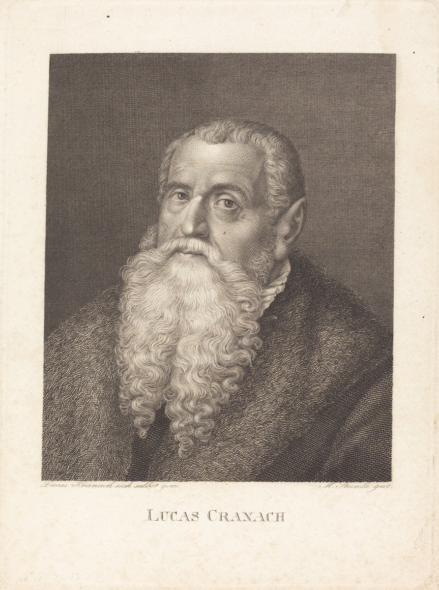 Lucas Cranach by Moritz Steinla (German, 1791 - 1858), 16X12"(A3)Poster Print