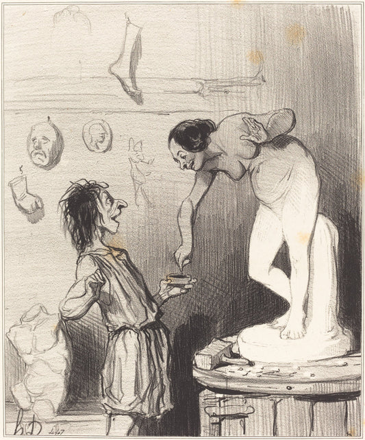 Pygmalion by Honoré Daumier (French, 1808 - 1879), 16X12"(A3)Poster Print