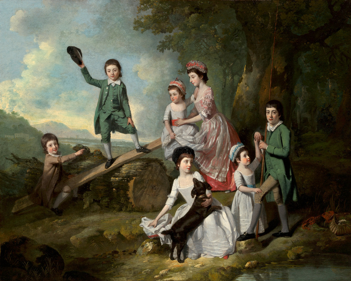 The Lavie Children by Johann Zoffany (British, 1733 - 1810), 16X12"(A3)Poster Print