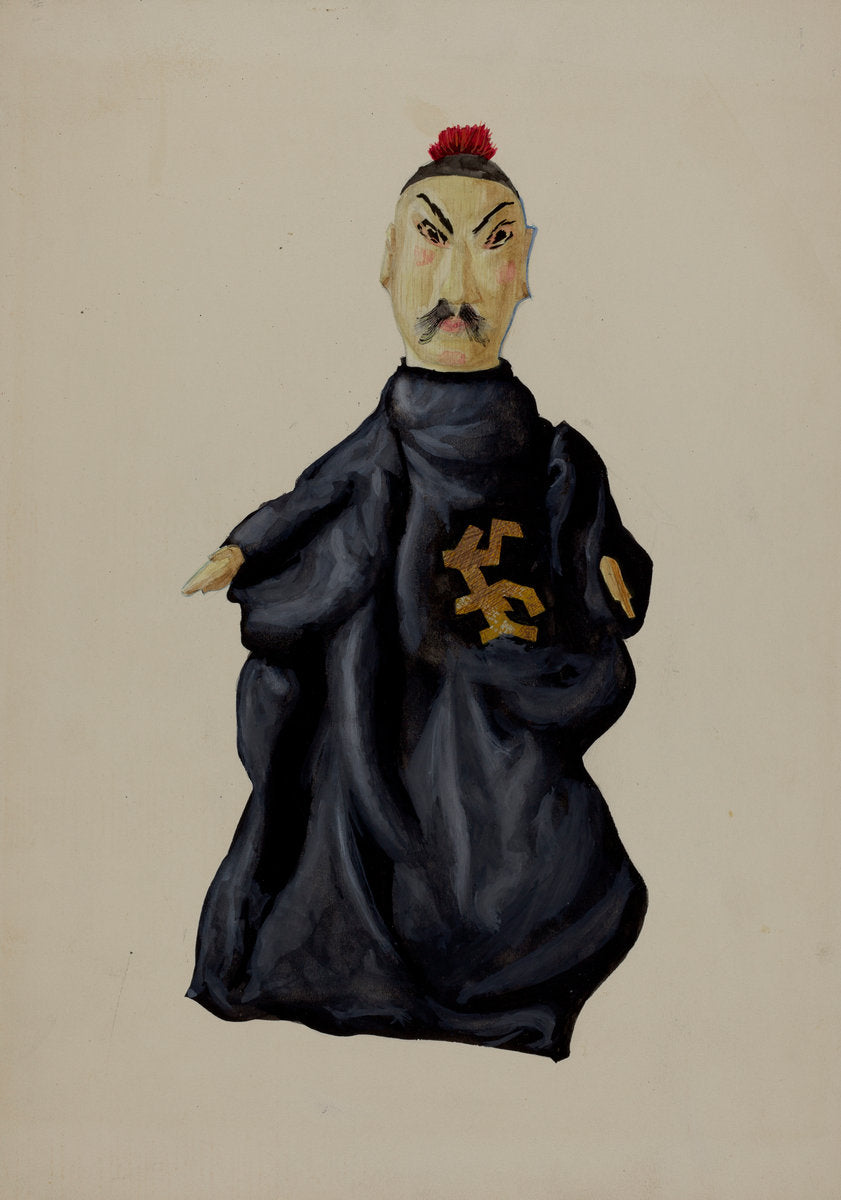 Hand Puppet - Chinaman by Joseph Shapiro (American, active c. 1935), 16X12"(A3)Poster Print
