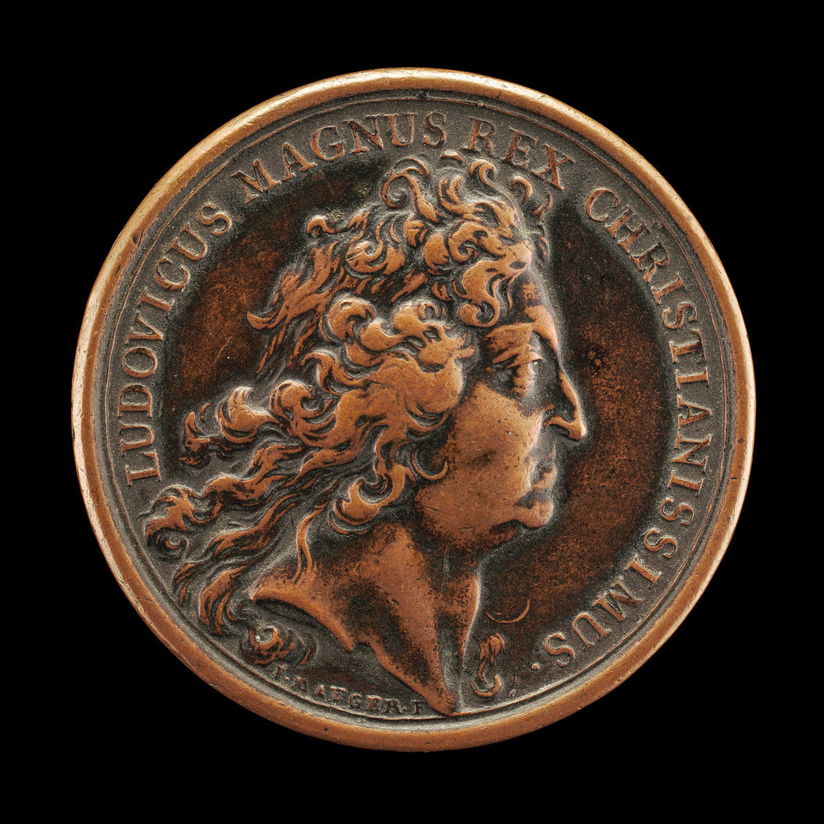 Louis XIV, 1638-1715, King of France 1643 [obverse] by Jean Mauger (French, c. 1648 - 1722), 16X12"(A3)Poster Print