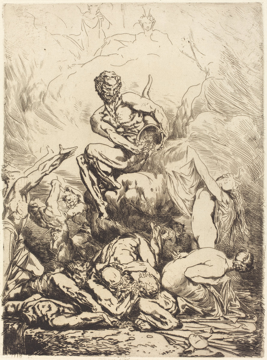 The Silver Devil by François-Nicolas Chifflart (French, 1825 - 1901), 16X12"(A3)Poster Print