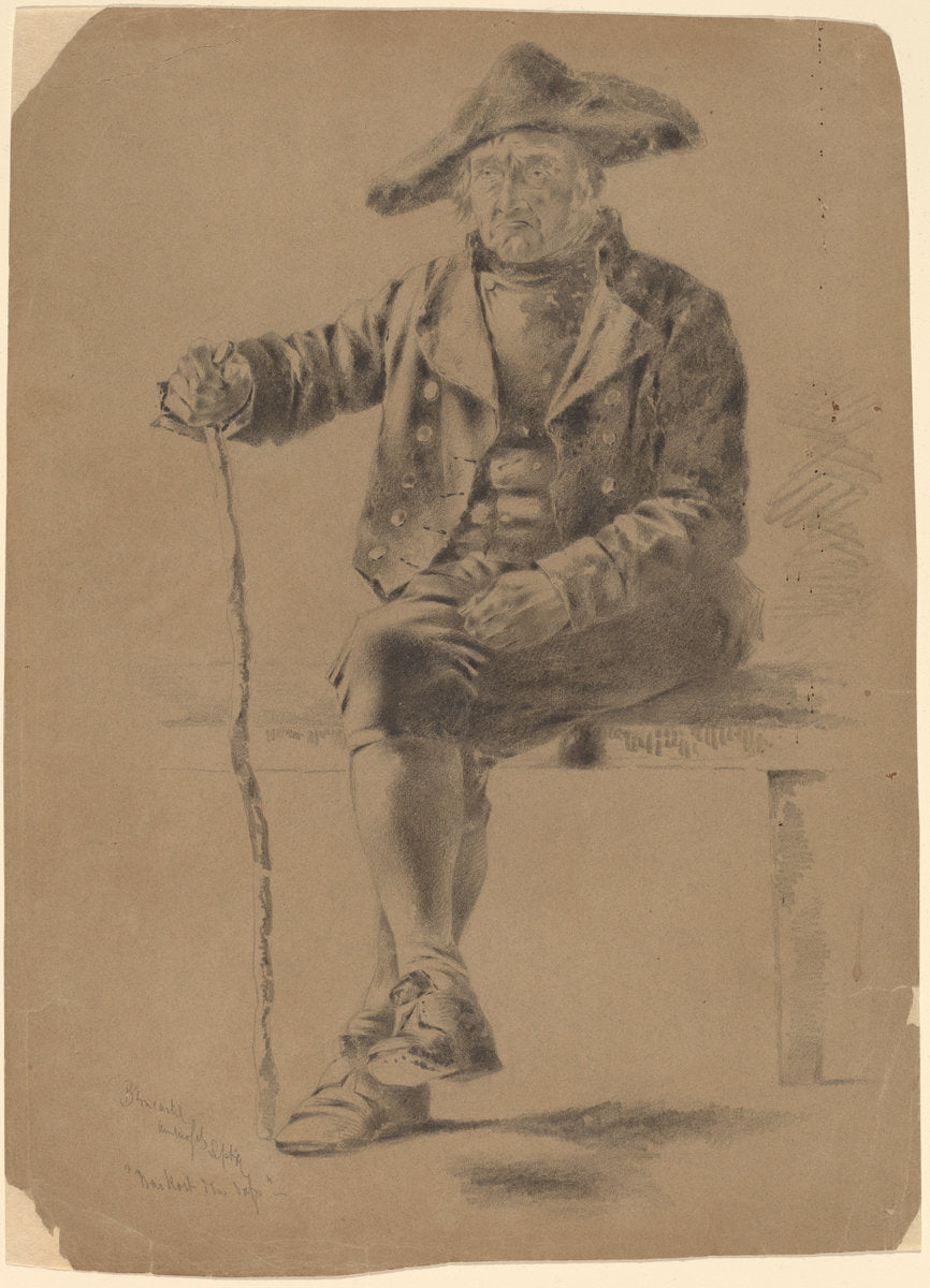 The Old Soldier - Berncastel by Alfred Cornelius Howland (American, 1838 - 1909), 16X12"(A3)Poster Print
