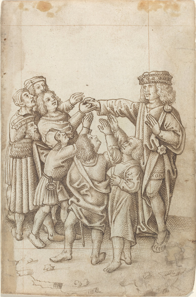 c. 1512/1515 by French early 16th Century ("Do Not Give Your Right Hand to All and Sundry" [fol. 13 recto]), 16X12"(A3)Poster Print
