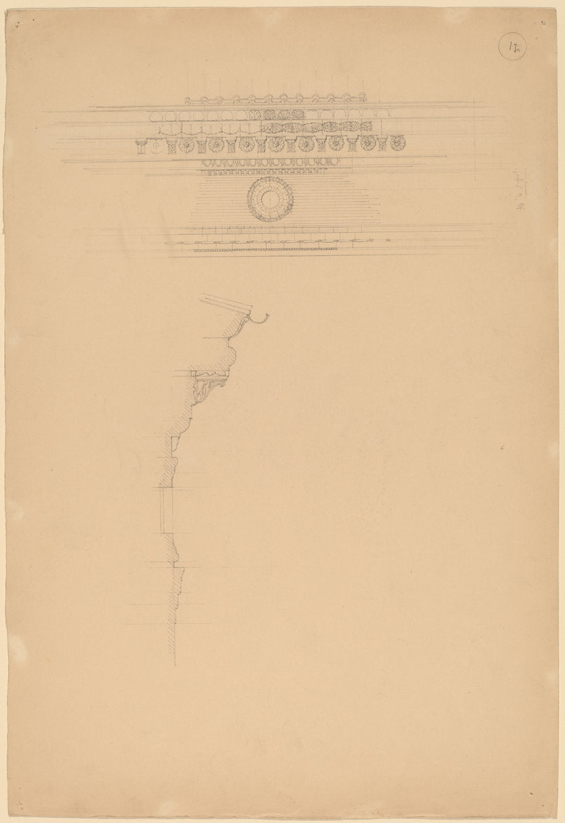 Study of Moldings by John Russell Pope (American, 1874 - 1937), 16X12"(A3)Poster Print