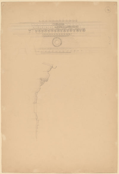 Study of Moldings by John Russell Pope (American, 1874 - 1937), 16X12"(A3)Poster Print