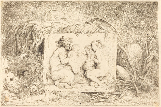 The Satyr's Family (La famille du satyre) by Jean-Honoré Fragonard (French, 1732 - 1806), 16X12"(A3)Poster Print