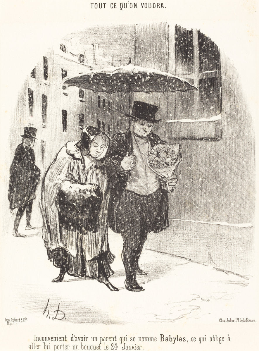 Inconvénient d'avoir un parent qui se nomme Babylas... by Honoré Daumier (French, 1808 - 1879), 16X12"(A3)Poster Print
