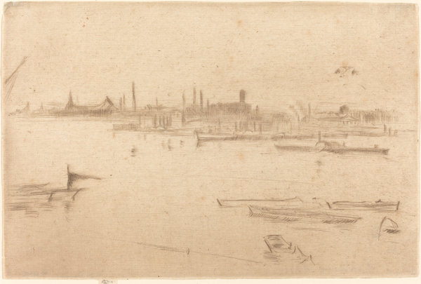 Battersea: Dawn by James McNeill Whistler (American, 1834 - 1903), 16X12"(A3)Poster Print