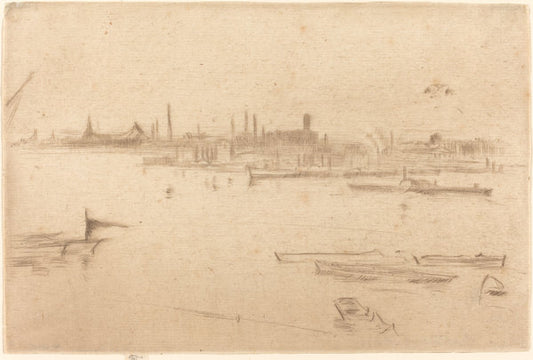 Battersea: Dawn by James McNeill Whistler (American, 1834 - 1903), 16X12"(A3)Poster Print