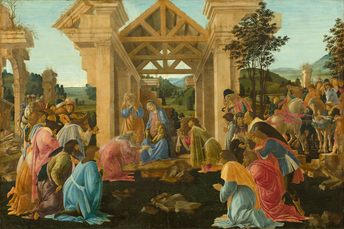 The Adoration of the Magi by Sandro Botticelli (Florentine, 1446 - 1510), 16X12"(A3)Poster Print