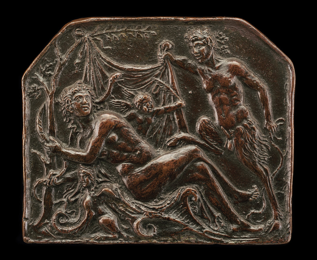 A Satyr Uncovering a Nymph by Andrea Briosco, called Riccio (Paduan, 1470 - 1532), 16X12"(A3)Poster Print
