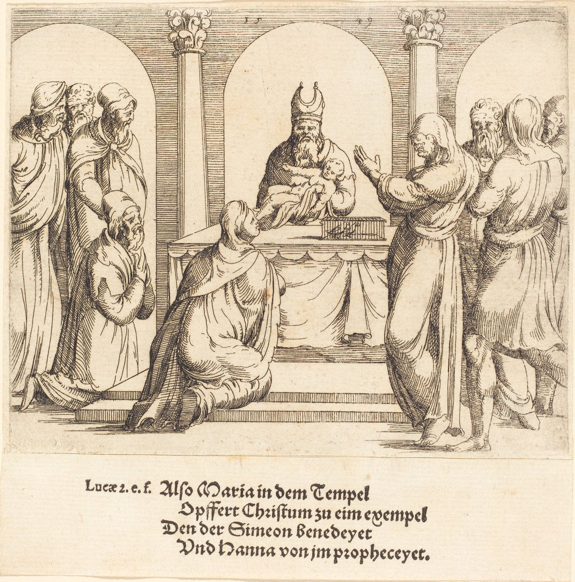 The Presentation in the Temple by Augustin Hirschvogel (German, 1503 - 1553), 16X12"(A3)Poster Print