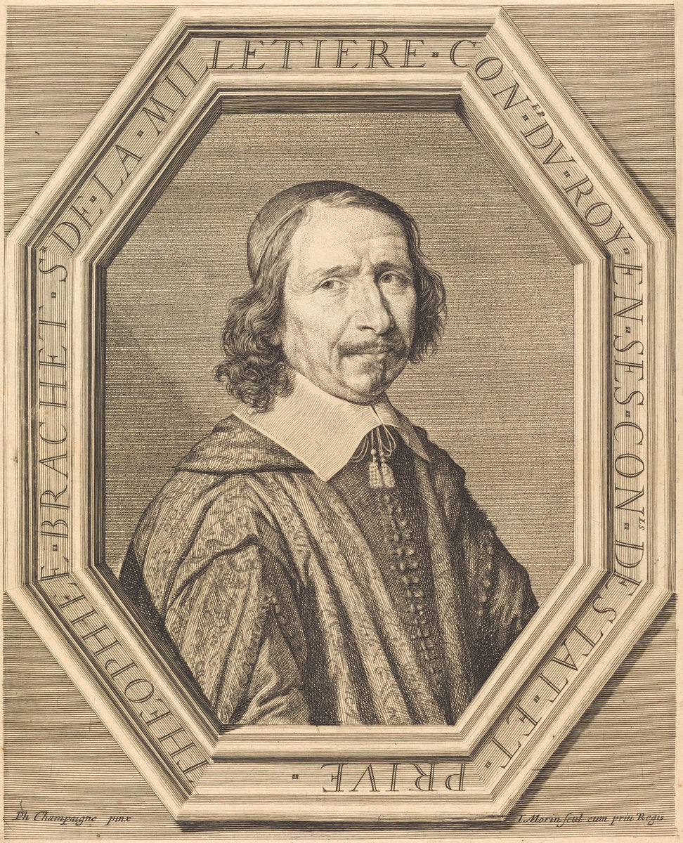 Theophile Brachet de la Milletiere by Jean Morin after Philippe de Champaigne (French, c. 1600 - 1650), 16X12"(A3)Poster Print