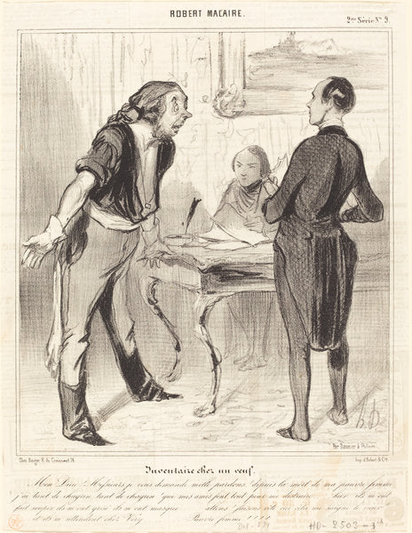 Inventaire chez un veuf by Honoré Daumier (French, 1808 - 1879), 16X12"(A3)Poster Print