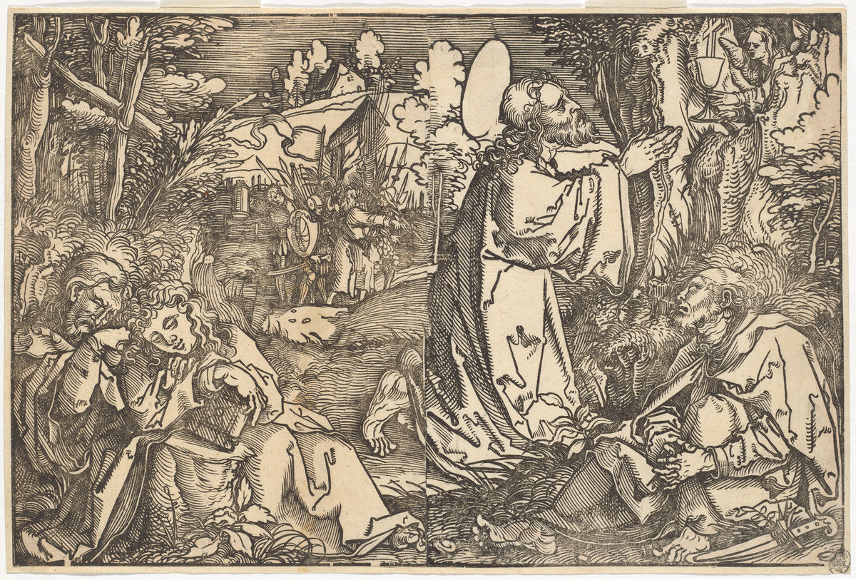 Christ on the Mount of Olives by Hans Weiditz, II (German, 1500 or before - c. 1536), 16X12"(A3)Poster Print