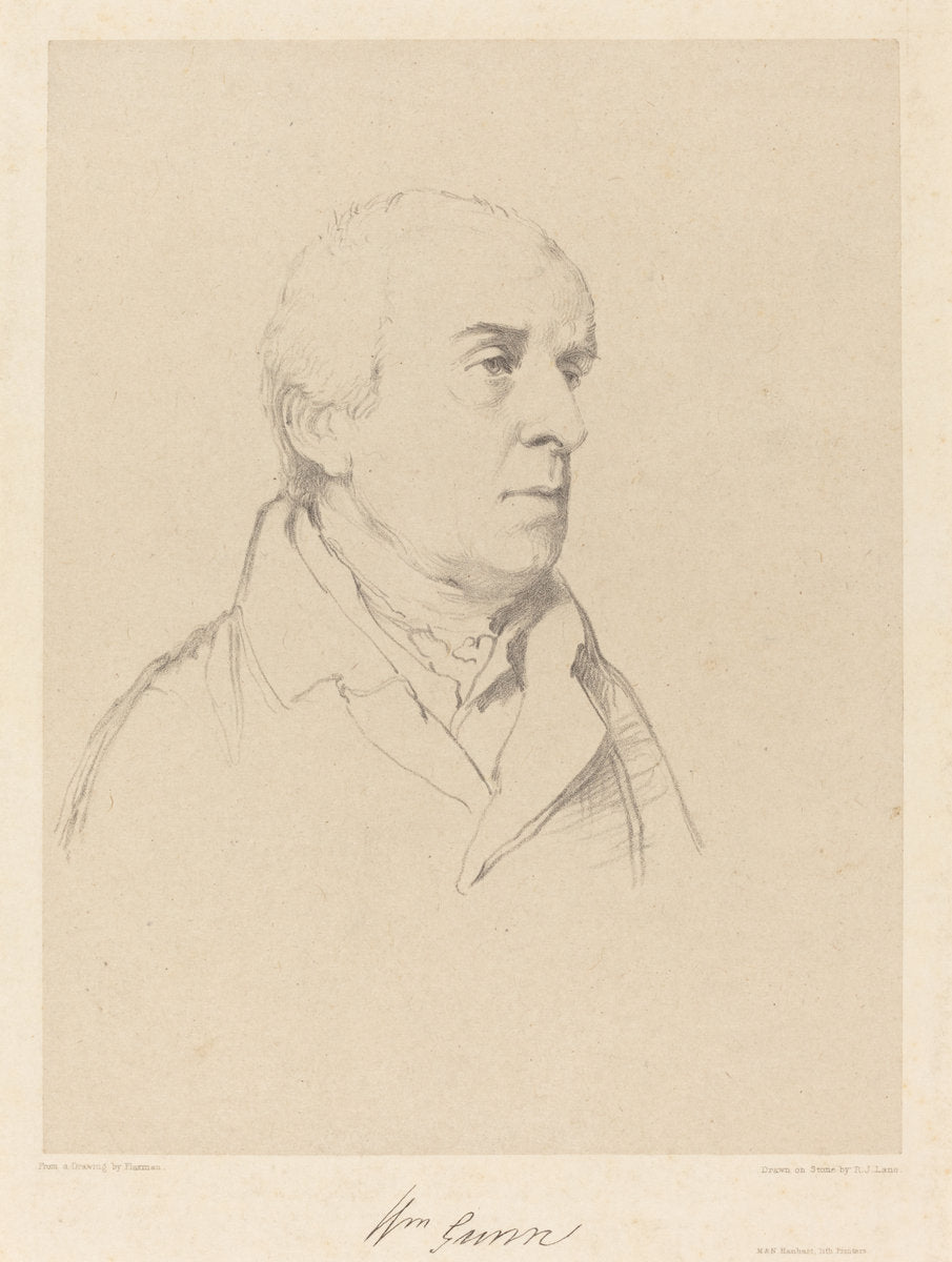 William Gunn by Richard James Lane after John Flaxman (British, 1800 - 1872), 16X12"(A3)Poster Print