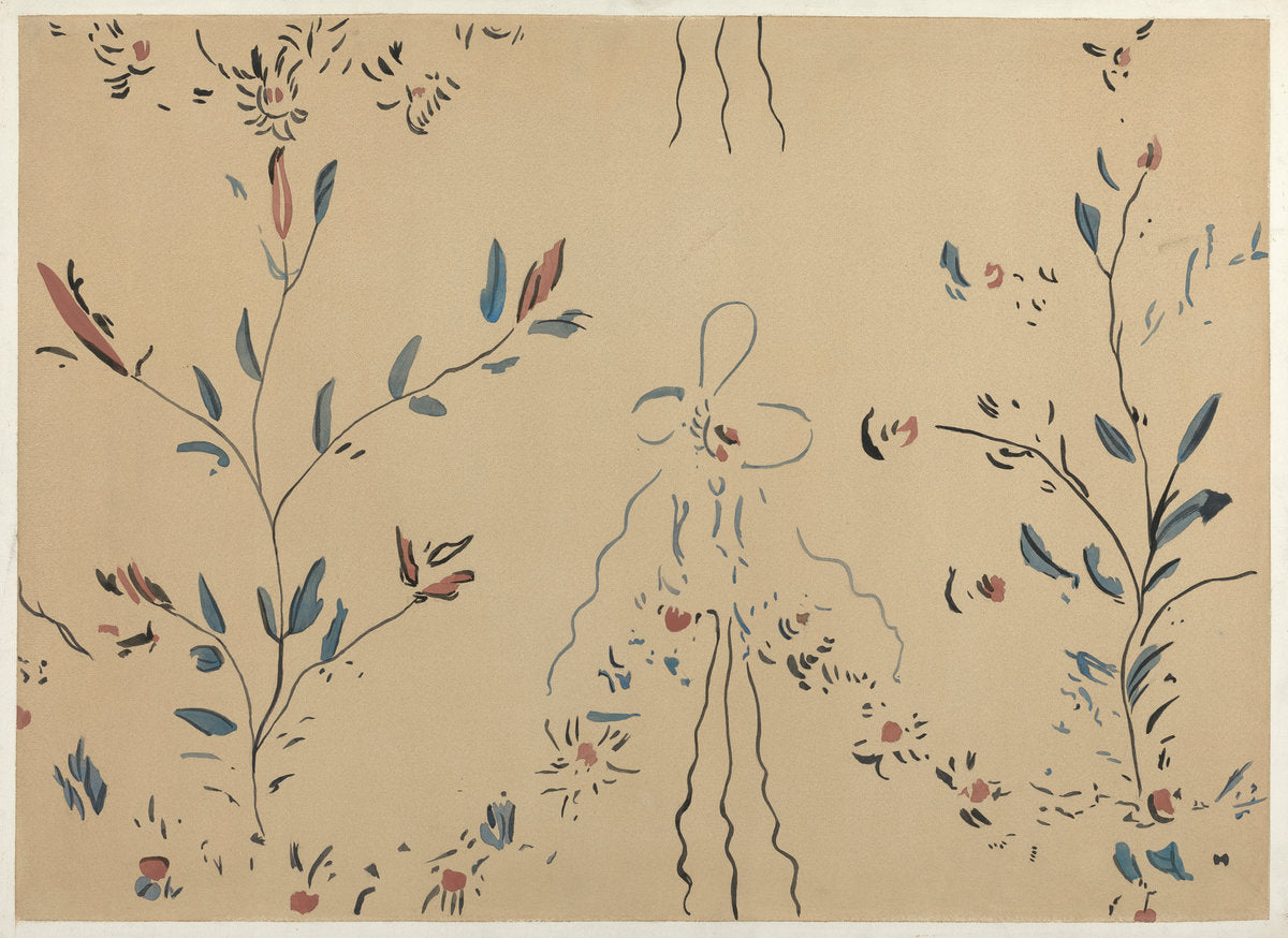Free Hand Decorated Wall (Detail) by Michael Lauretano (American, active c. 1935), 16X12"(A3)Poster Print