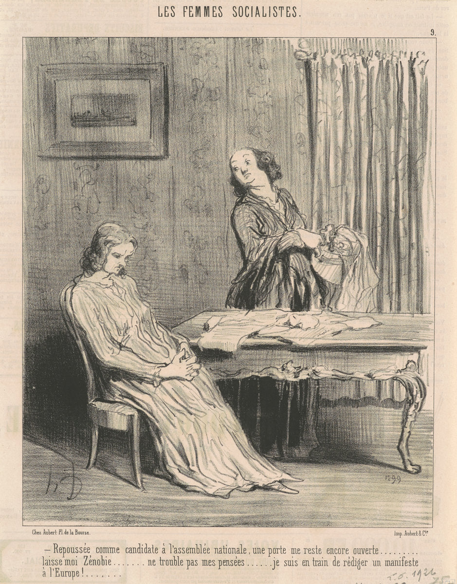 Repoussée ... une porte me reste ouverte ... by Honoré Daumier (French, 1808 - 1879), 16X12"(A3)Poster Print