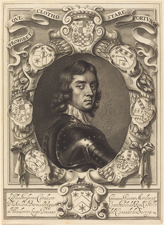 John Mordaunt, Viscount Mordaunt by William Faithorne after Robert Walker (English, 1616 - 1691), 16X12"(A3)Poster Print