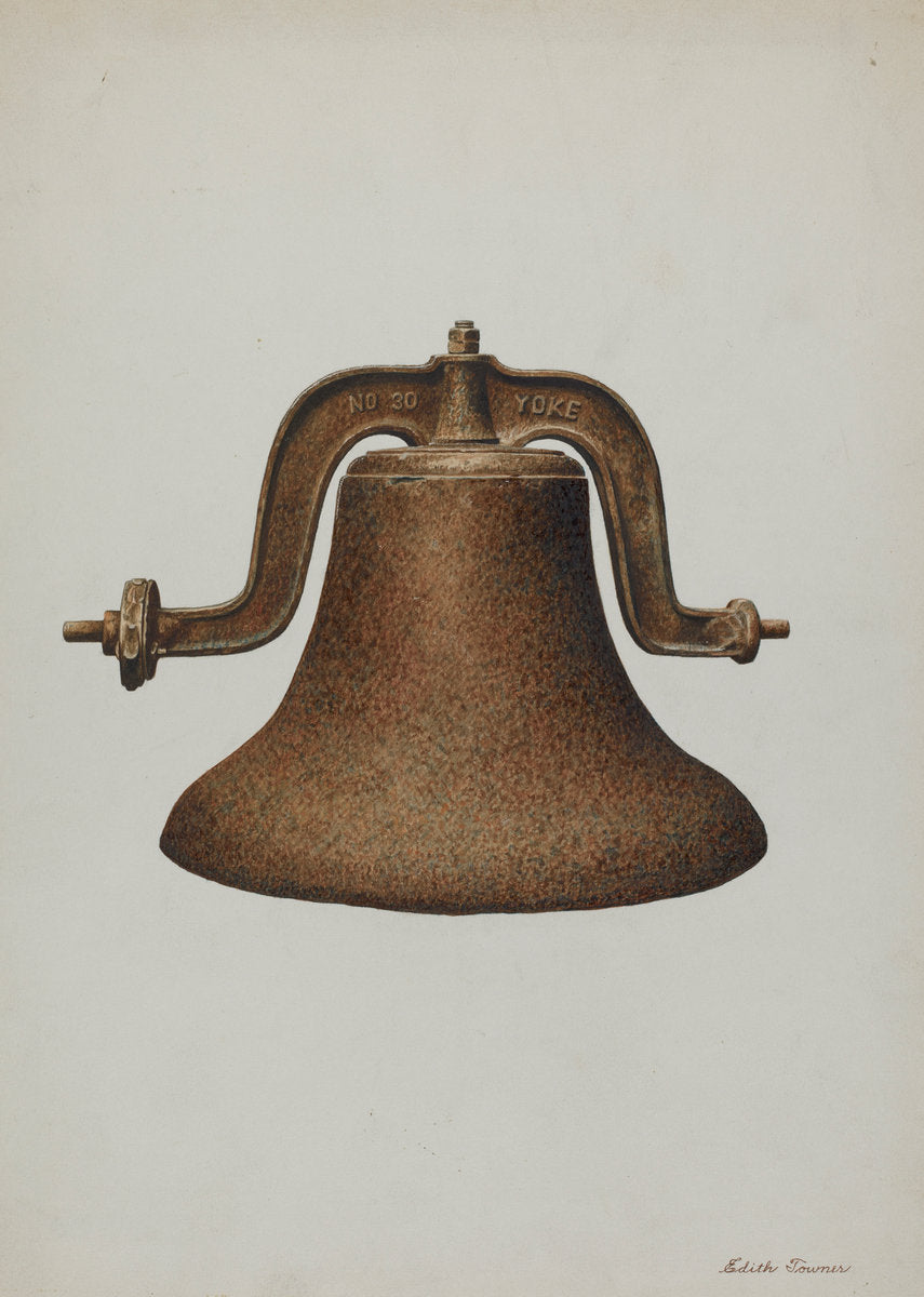 Church Bell by Edith Towner (American, active c. 1935), 16X12"(A3)Poster Print