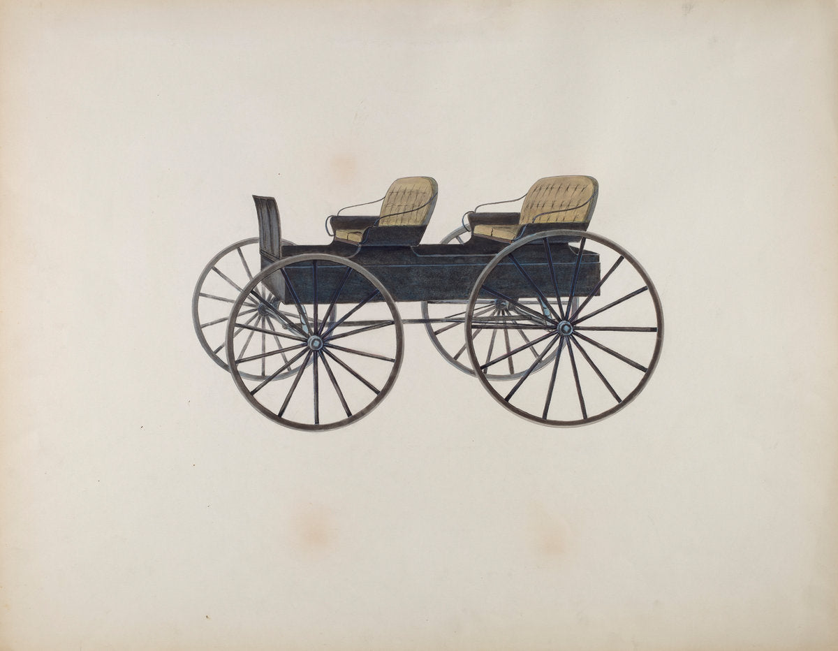 Four Passenger Farm Wagon by Fred Weiss (American, active c. 1935), 16X12"(A3)Poster Print