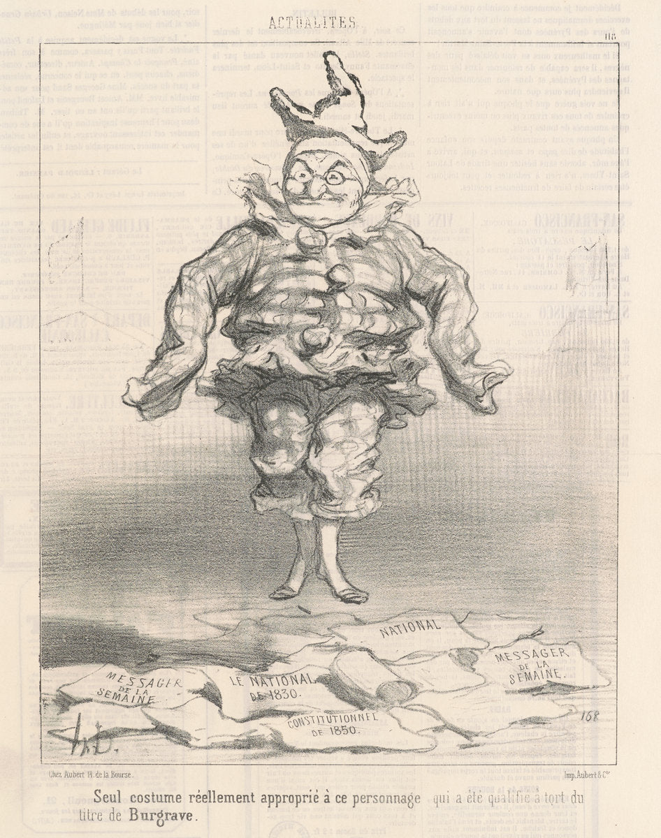 Seul costume ...approprié a ce personnage by Honoré Daumier (French, 1808 - 1879), 16X12"(A3)Poster Print