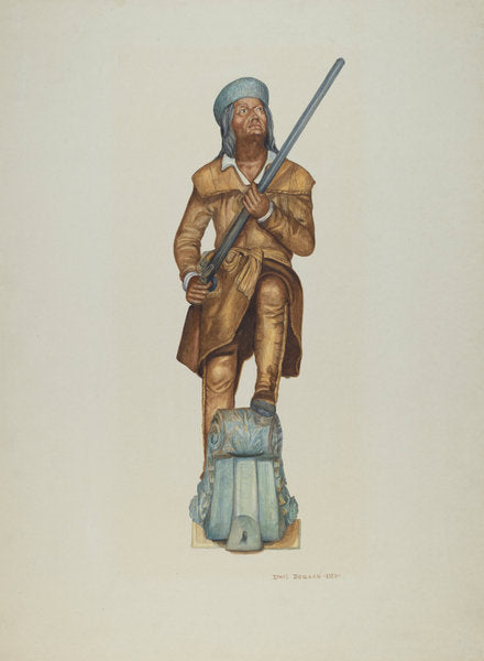 Figurehead: Davy Crockett by Ethel Dougan (American, 1898 - 1976), 16X12"(A3)Poster Print