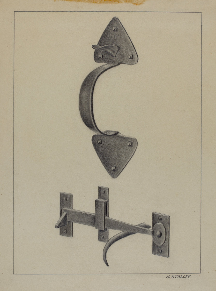 Door Handle and Thumb by Jack Staloff (American, active c. 1935), 16X12"(A3)Poster Print