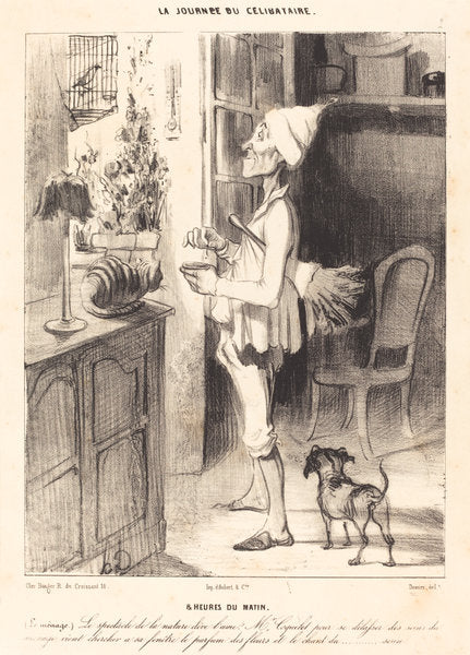 8 heures du matin by Honoré Daumier (French, 1808 - 1879), 16X12"(A3)Poster Print