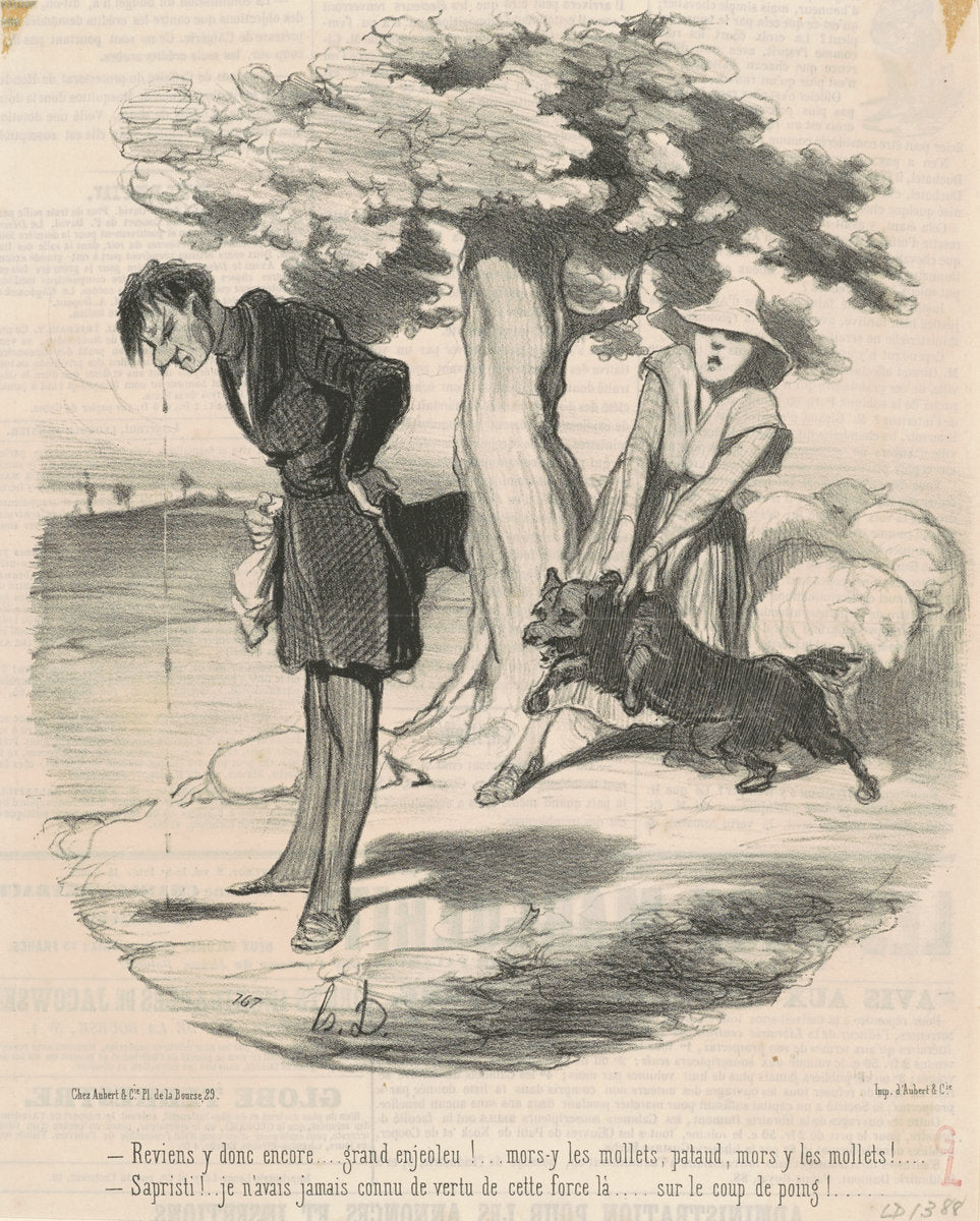 Reviens y donc encore ... grand enjeoleu! ... by Honoré Daumier (French, 1808 - 1879), 16X12"(A3)Poster Print