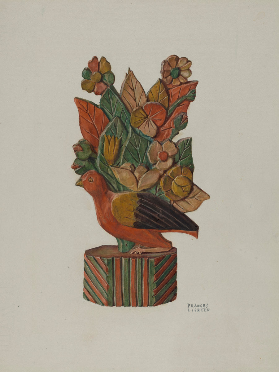 Pa. German Bird by Frances Lichten (American, active c. 1935), 16X12"(A3)Poster Print