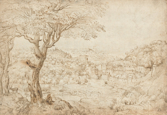 Landscape with the Penitence of Saint Jerome by Pieter Bruegel the Elder (Flemish, c. 1525/1530 - 1569), 16X12"(A3)Poster Print