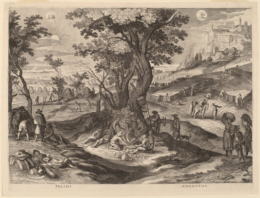 July and August by Aegidius Sadeler II after Paul Bril (Flemish, c. 1570 - 1629), 16X12"(A3)Poster Print