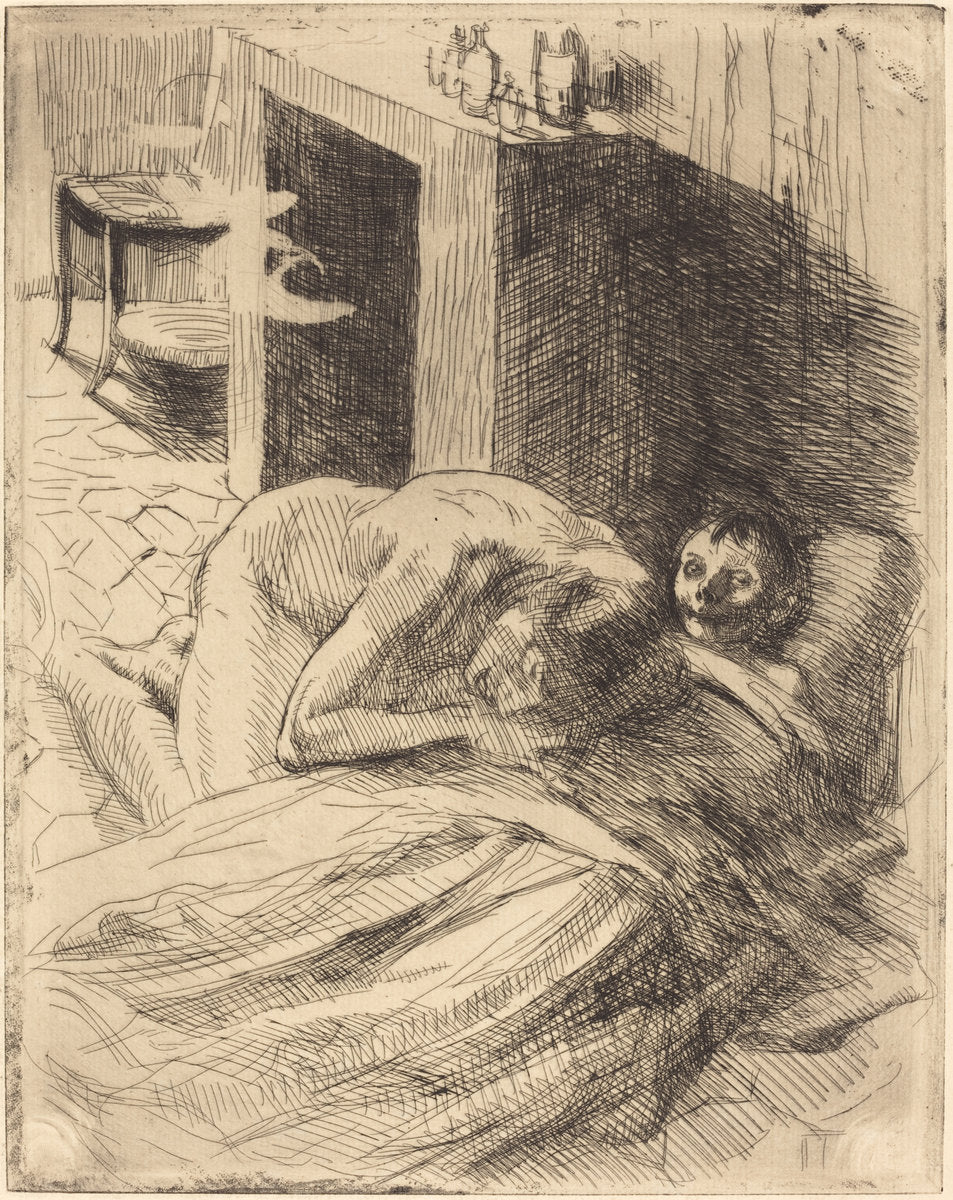 Misery (La Misère) by Albert Besnard (French, 1849 - 1934), 16X12"(A3)Poster Print
