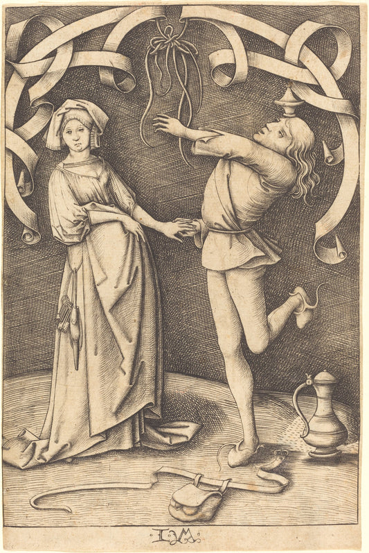 The Juggler and the Woman by Israhel van Meckenem (German, c. 1445 - 1503), 16X12"(A3)Poster Print