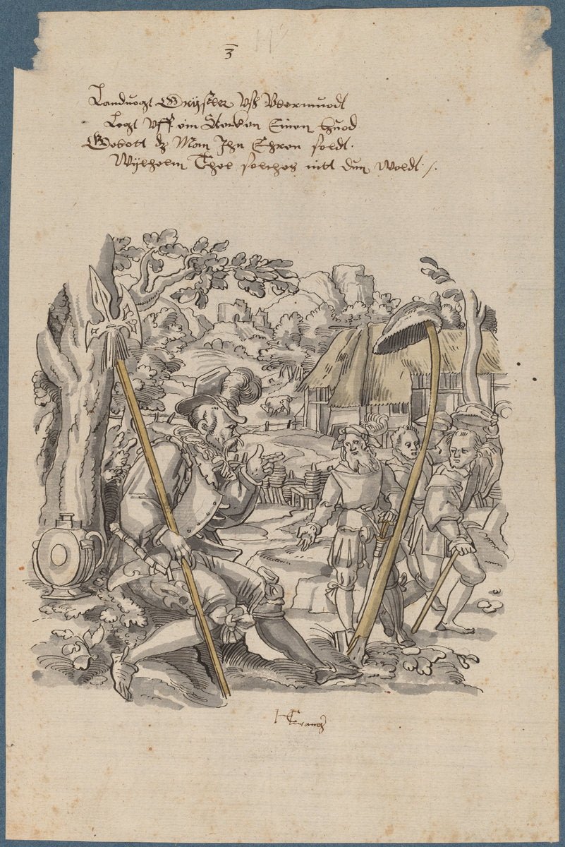 William Tell Refusing to Honor Governor Gessler's Hat by Hans Kaspar Lang, the Elder (Swiss, 1571 - 1645), 16X12"(A3)Poster Print