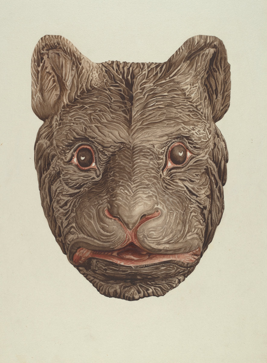 Bear's Head by Laura Bilodeau (American, 1896 - 1982), 16X12"(A3)Poster Print