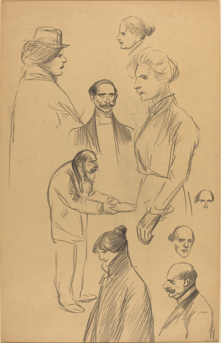 Figure Studies [verso] by Théophile Alexandre Steinlen (Swiss, 1859 - 1923), 16X12"(A3)Poster Print