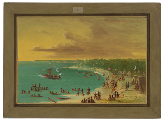 First Sailing of the Griffin on Lake Erie.  August 7, 1679 by George Catlin (American, 1796 - 1872), 16X12"(A3)Poster Print