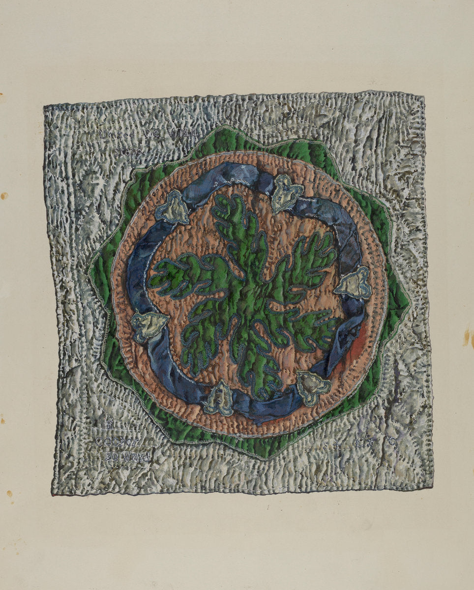 Quilt Block - "E. Cooper" Design by Florence Truelson (American, 1901 - 1959), 16X12"(A3)Poster Print