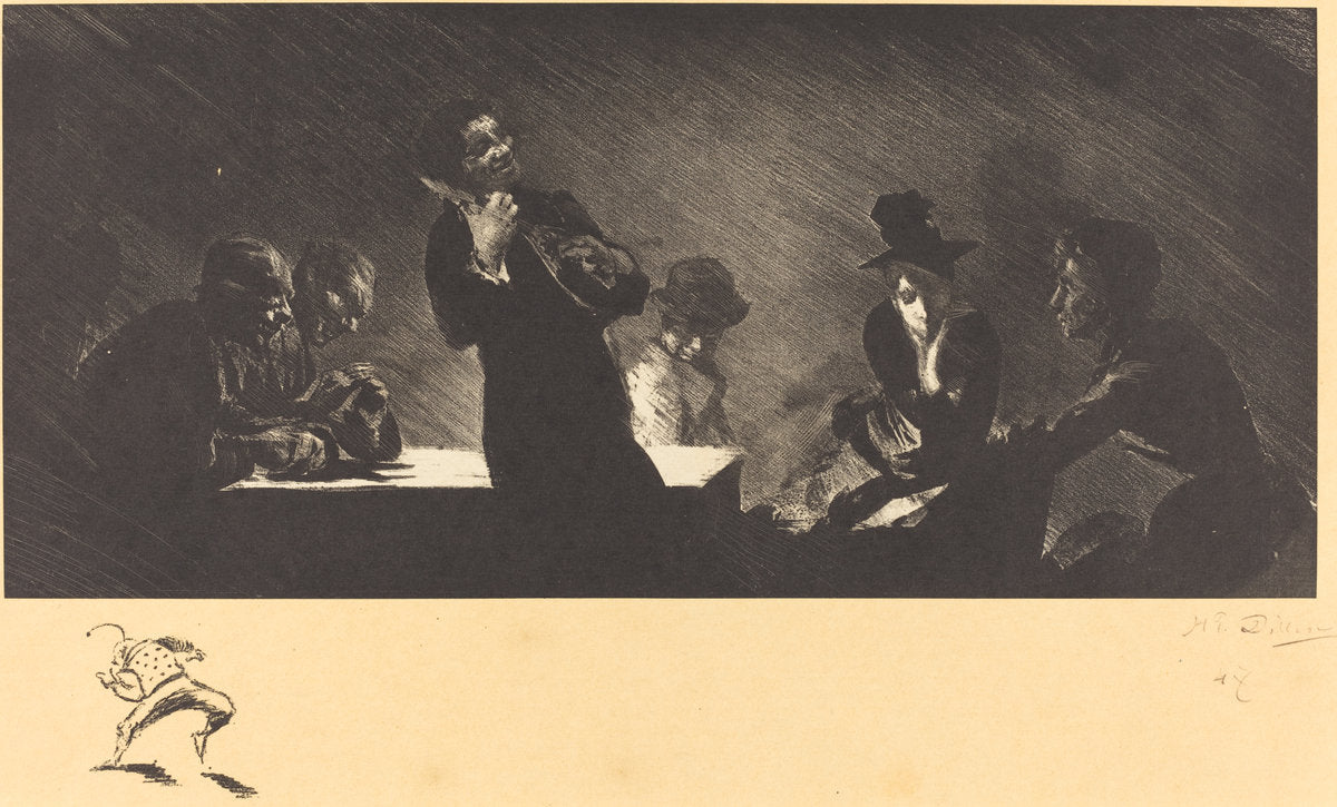 The Mandolin Player (Mandoliniste) by Henri-Patrice Dillon (French, 1851 - 1909), 16X12"(A3)Poster Print