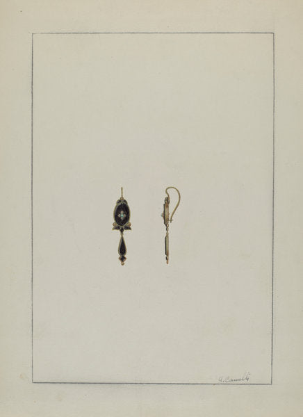 Earrings by Albert Camilli (American, active c. 1935), 16X12"(A3)Poster Print