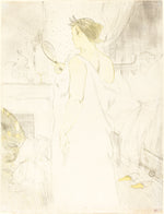 Woman at the Mirror (Femme à glace) by Henri de Toulouse-Lautrec (French, 1864 - 1901), 16X12"(A3)Poster Print