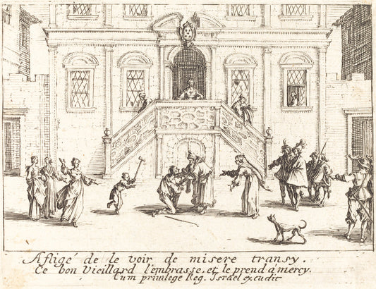 Return of the Prodigal Son by Jacques Callot (French, 1592 - 1635), 16X12"(A3)Poster Print